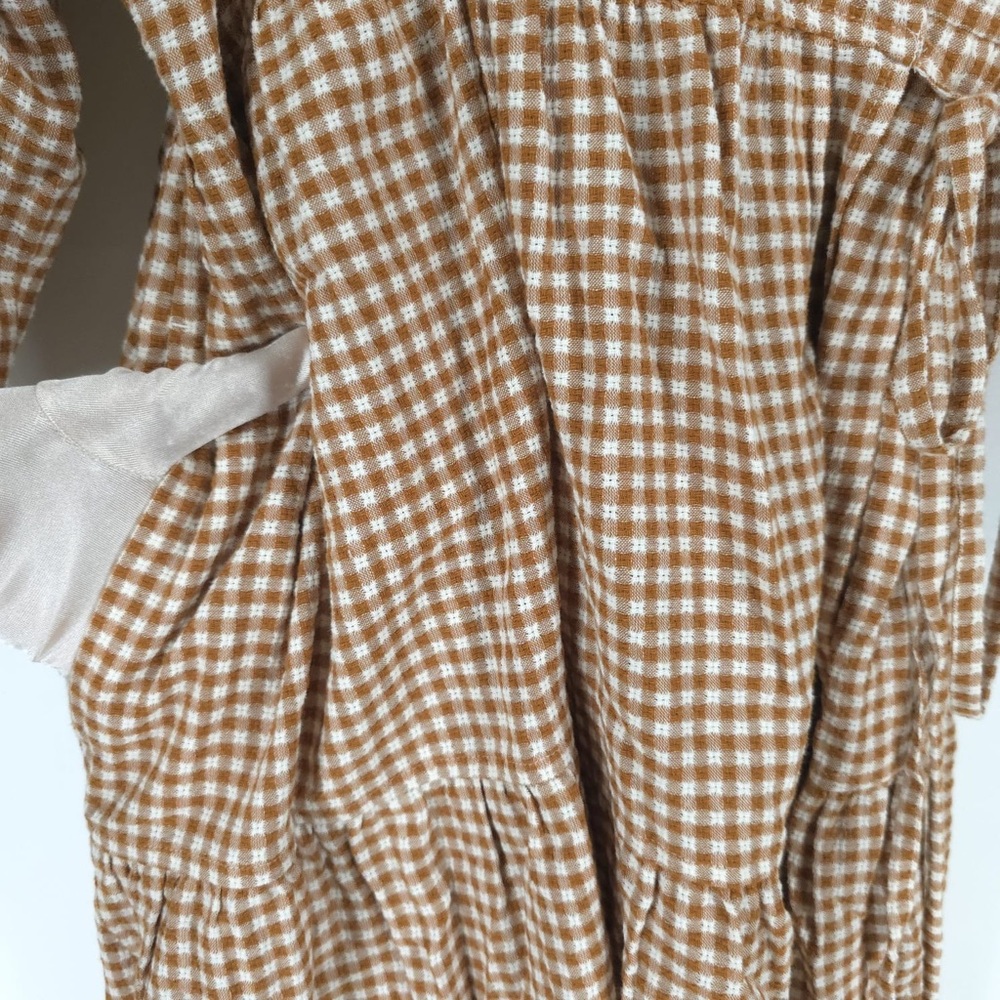 NWT MADEWELL Gingham Puff-Sleeve Wrap Mini Dress Cotton India Made NE955 Sz 4X‎ - Picture 12 of 15